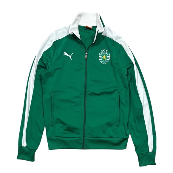 Puma Sporting CP Portugal Green White Track Jacket Mens Medium - Picture 1 of 9